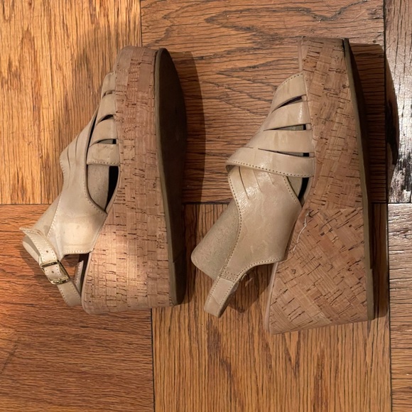 Cordani Slingback Wedge Leather Cork Platform Sandal, Size 40, GUC, “Julia” - Picture 5 of 15